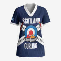 Personalized Scotland Curling Scrub Top Go Scottish Flag Style - Wonder Print Shop