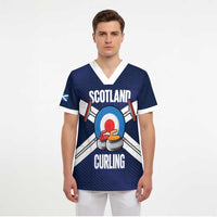 Personalized Scotland Curling Scrub Top Go Scottish Flag Style - Wonder Print Shop