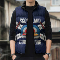 Personalized Scotland Curling Sleeveless Puffer Jacket Go Scottish Flag Style - Wonder Print Shop