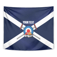 Personalized Scotland Curling Tapestry Go Scottish Flag Style - Wonder Print Shop