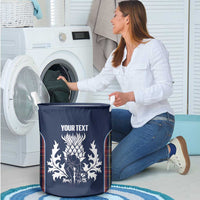 Custom Scotland Curling Laundry Basket Scottish Thistle Mix Tartan Pattern - Wonder Print Shop