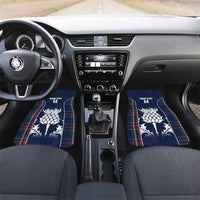 Custom Scotland Curling Car Mats Scottish Thistle Mix Tartan Pattern - Wonder Print Shop