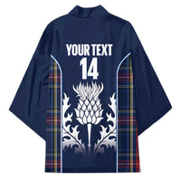 Custom Scotland Curling Kimono Scottish Thistle Mix Tartan Pattern - Wonder Print Shop