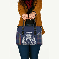 Custom Scotland Curling Leather Bag Scottish Thistle Mix Tartan Pattern - Wonder Print Shop