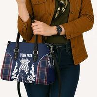 Custom Scotland Curling Leather Bag Scottish Thistle Mix Tartan Pattern - Wonder Print Shop