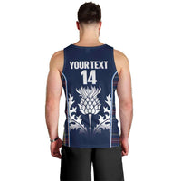 Custom Scotland Curling Men Tank Top Scottish Thistle Mix Tartan Pattern - Wonder Print Shop