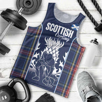 Custom Scotland Curling Men Tank Top Scottish Thistle Mix Tartan Pattern - Wonder Print Shop