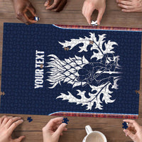 Custom Scotland Curling Puzzle Scottish Thistle Mix Tartan Pattern - Wonder Print Shop