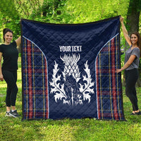 Custom Scotland Curling Quilt Scottish Thistle Mix Tartan Pattern - Wonder Print Shop