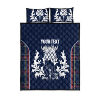 Custom Scotland Curling Quilt Bed Set Scottish Thistle Mix Tartan Pattern - Wonder Print Shop