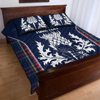 Custom Scotland Curling Quilt Bed Set Scottish Thistle Mix Tartan Pattern - Wonder Print Shop