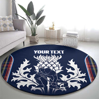 Custom Scotland Curling Round Carpet Scottish Thistle Mix Tartan Pattern - Wonder Print Shop