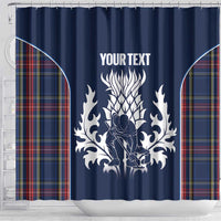 Custom Scotland Curling Shower Curtain Scottish Thistle Mix Tartan Pattern - Wonder Print Shop