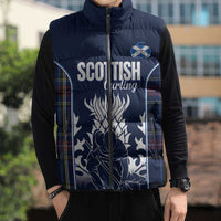Custom Scotland Curling Sleeveless Puffer Jacket Scottish Thistle Mix Tartan Pattern - Wonder Print Shop