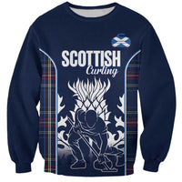Custom Scotland Curling Sweatshirt Scottish Thistle Mix Tartan Pattern - Wonder Print Shop