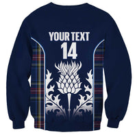 Custom Scotland Curling Sweatshirt Scottish Thistle Mix Tartan Pattern - Wonder Print Shop