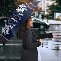 Custom Scotland Curling Umbrella Scottish Thistle Mix Tartan Pattern - Wonder Print Shop