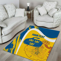 Custom Sweden Curling Area Rug Konungariket Sverige Tre Kronor Grunge Style - Wonder Print Shop