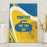 Custom Sweden Curling Canvas Wall Art Konungariket Sverige Tre Kronor Grunge Style - Wonder Print Shop