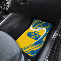 Custom Sweden Curling Car Mats Konungariket Sverige Tre Kronor Grunge Style - Wonder Print Shop