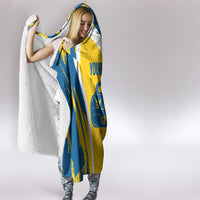 Custom Sweden Curling Hooded Blanket Konungariket Sverige Tre Kronor Grunge Style - Wonder Print Shop