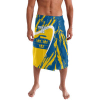 Custom Sweden Curling Lavalava Konungariket Sverige Tre Kronor Grunge Style - Wonder Print Shop