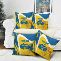 Custom Sweden Curling Pillow Cover Konungariket Sverige Tre Kronor Grunge Style - Wonder Print Shop
