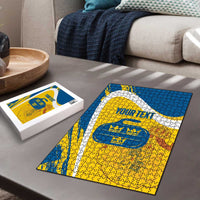 Custom Sweden Curling Puzzle Konungariket Sverige Tre Kronor Grunge Style - Wonder Print Shop