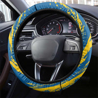 Sweden Curling Steering Wheel Cover Konungariket Sverige Tre Kronor Grunge Style - Wonder Print Shop