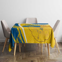 Custom Sweden Curling Tablecloth Konungariket Sverige Tre Kronor Grunge Style - Wonder Print Shop
