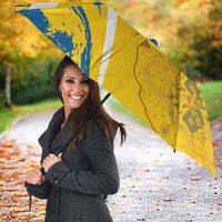 Custom Sweden Curling Umbrella Konungariket Sverige Tre Kronor Grunge Style - Wonder Print Shop