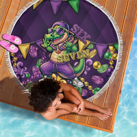 Six Seven Alligator Mardi Gras Beach Blanket 67 Gen Alpha Slang Carnival Beads