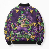 Six Seven Alligator Mardi Gras Bomber Puffer Jacket 67 Gen Alpha Slang Carnival Beads
