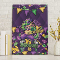 Six Seven Alligator Mardi Gras Canvas Wall Art 67 Gen Alpha Slang Carnival Beads