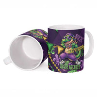 Six Seven Alligator Mardi Gras Ceramic Mug 67 Gen Alpha Slang Carnival Beads