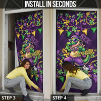 Six Seven Alligator Mardi Gras Door Cover 67 Gen Alpha Slang Carnival Beads