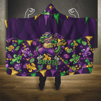 Six Seven Alligator Mardi Gras Hooded Blanket 67 Gen Alpha Slang Carnival Beads