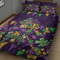 Six Seven Alligator Mardi Gras Quilt Bed Set 67 Gen Alpha Slang Carnival Beads