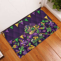 Six Seven Alligator Mardi Gras Rubber Doormat 67 Gen Alpha Slang Carnival Beads