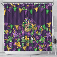 Six Seven Alligator Mardi Gras Shower Curtain 67 Gen Alpha Slang Carnival Beads