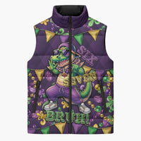 Six Seven Alligator Mardi Gras Sleeveless Puffer Jacket 67 Gen Alpha Slang Carnival Beads