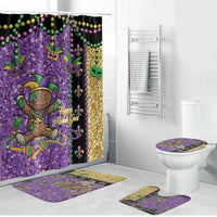 Voodoo Doll Mardi Gras Bathroom Set Throw Me Something Mister Glitter Effect