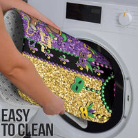 Voodoo Doll Mardi Gras Bathroom Set Throw Me Something Mister Glitter Effect