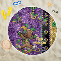 Voodoo Doll Mardi Gras Beach Blanket Throw Me Something Mister Glitter Effect
