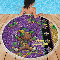 Voodoo Doll Mardi Gras Beach Blanket Throw Me Something Mister Glitter Effect