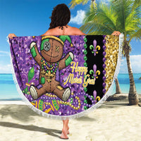 Voodoo Doll Mardi Gras Beach Blanket Throw Me Something Mister Glitter Effect