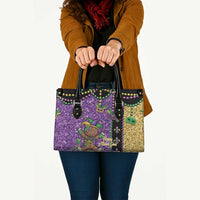 Voodoo Doll Mardi Gras Leather Bag Throw Me Something Mister Glitter Effect