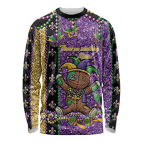 Voodoo Doll Mardi Gras Long Sleeve Shirt Throw Me Something Mister Glitter Effect