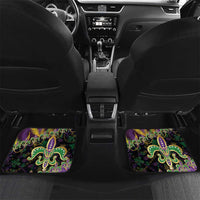 Fleur De Lis Mardi Gras Mask Car Mats 504 NOLA Carnival Feathers Glitter Effect