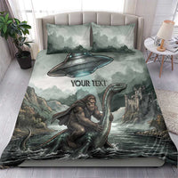 Bigfoot Loch Ness Monster UFO Believe Personalized Bedding Set World Cryptids Gothic Style